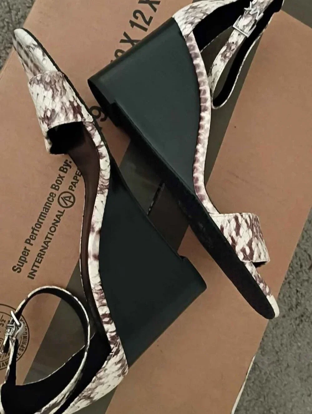 Micheal Kors Fiona Snakeskin Wedge Sandals -9M